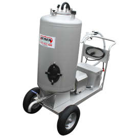 Chariot à lait 130 L inox avec distributeur 12 V débit 40 litres / minute
