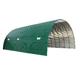 Tunnel de stockage couverture en tôle ondulée anti-condensation hauteur 3,90 m longueur 10 m