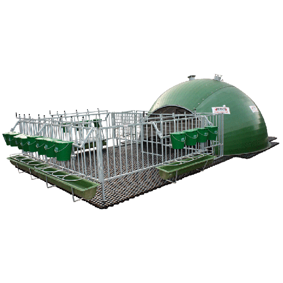 Niche 16 veaux igloo complète nouveau parc et caillebotis (niche+parc)  