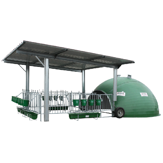 Niche 16 veaux igloo 4 étoiles avec parc et abris sur roue  