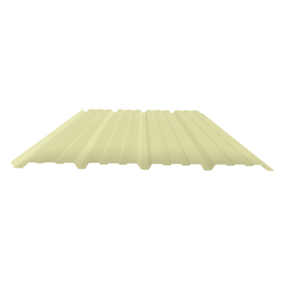 Tôle nervurée 25-267-1070, 70/100e jaune sable bardage - 7,5 m  