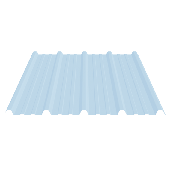 Tôle nervurée 33-250-1000 économique, translucide polycarbonate - 4 m  