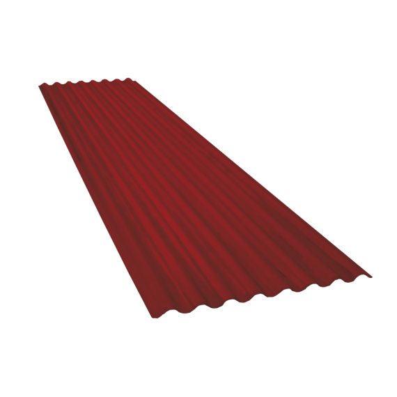 Tôle ondulée 14 ondes brun rouge RAL8012, épaisseur 0,60 - 3,5 m  