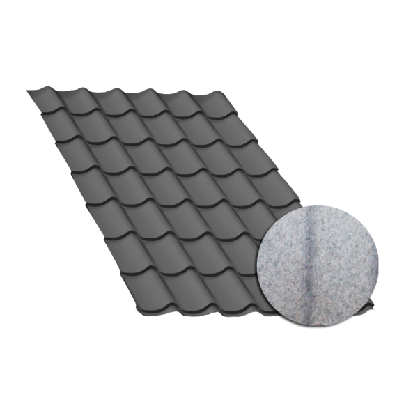 Tôle tuile gris anthracite, anticondensation - 7,5 m  
