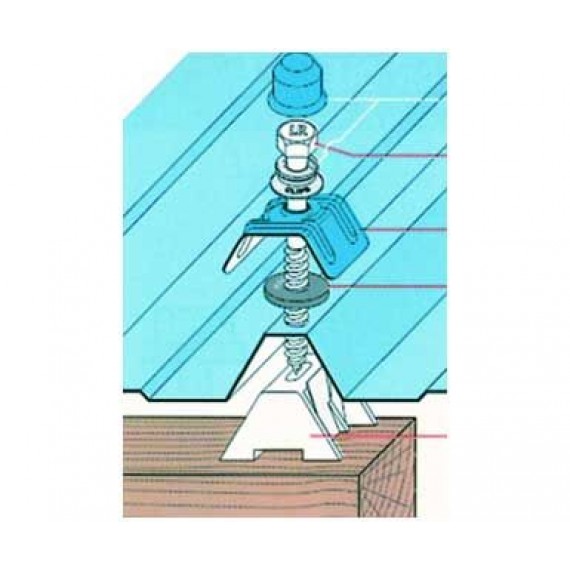 Kit fixation charpente bois, galvanisée, par vis autoforante 100 mm, 100 pièces  