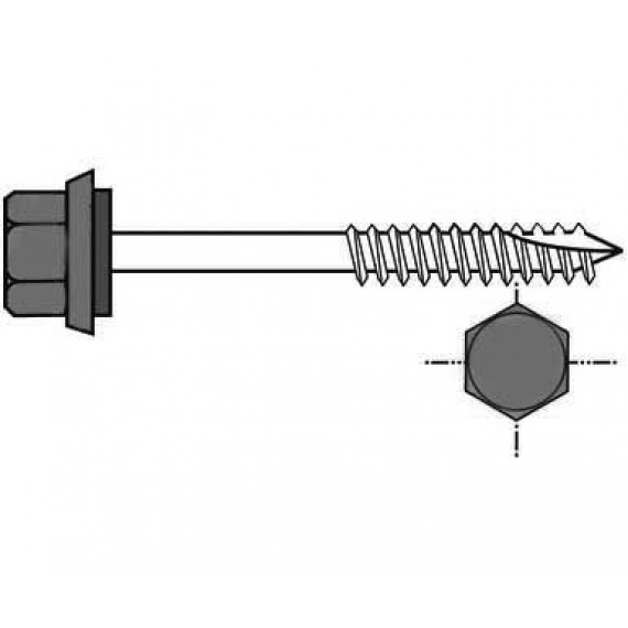 Vis Autoforante Charpente Bois pour Tôle Tuile Isolée 80 mm, RAL 7016 Gris Anthracite A150, 100 Pièces  